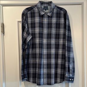 Faconnable Blue and White Casual Button Down Shirt